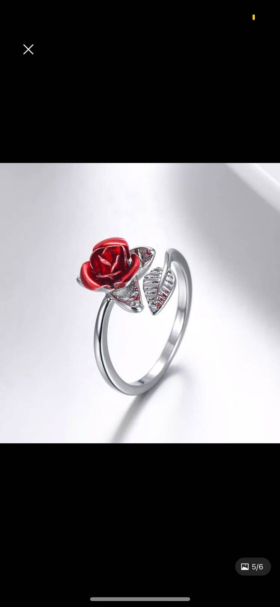 RP 13 Red Rose design adjustable Ring