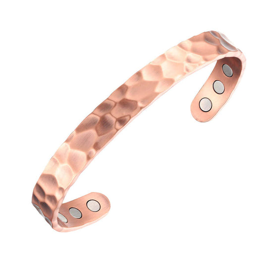 P 26 Copper hammered magnetic adjustable bracelet