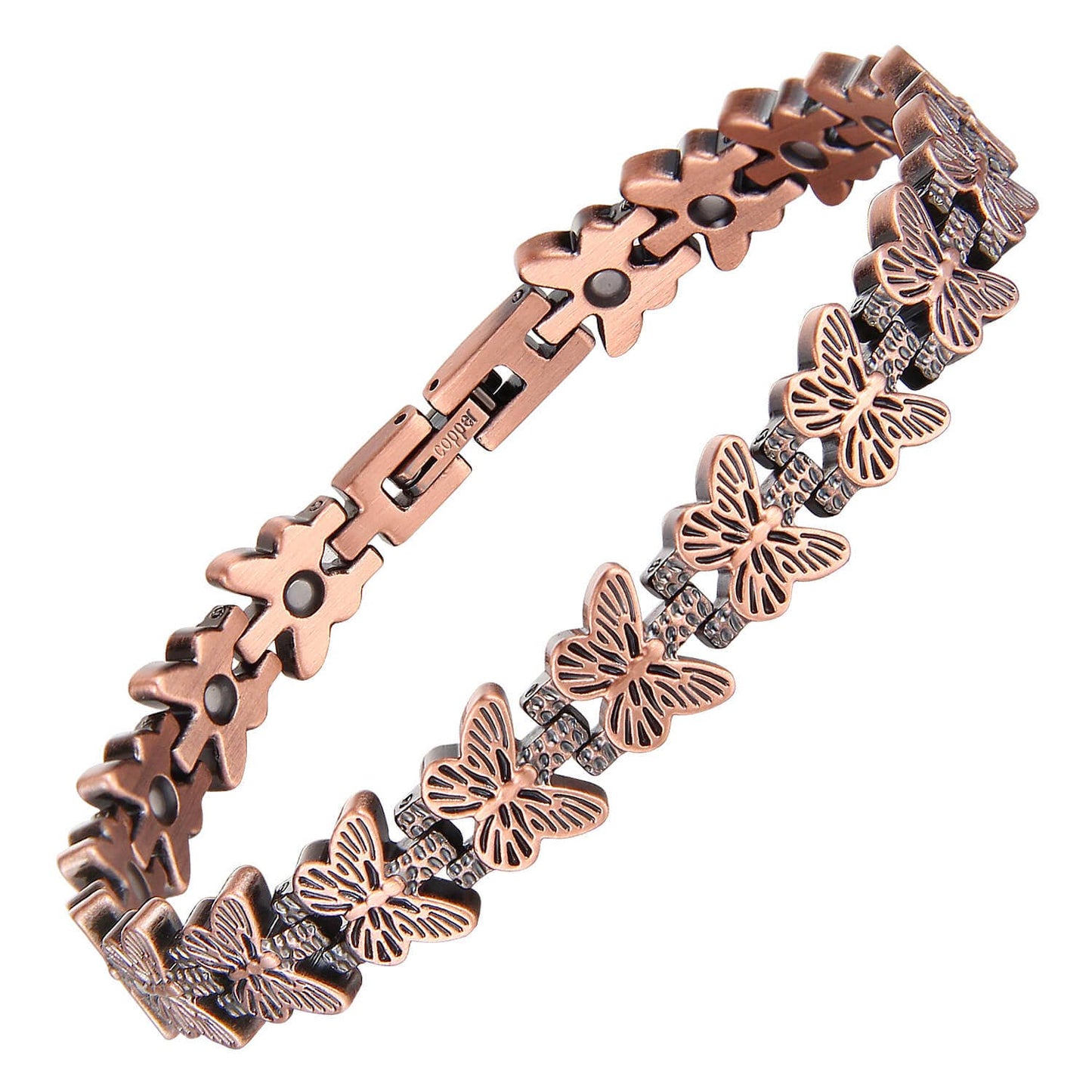 LM 15 Link Copper Butterfly Magnetic Bracelet