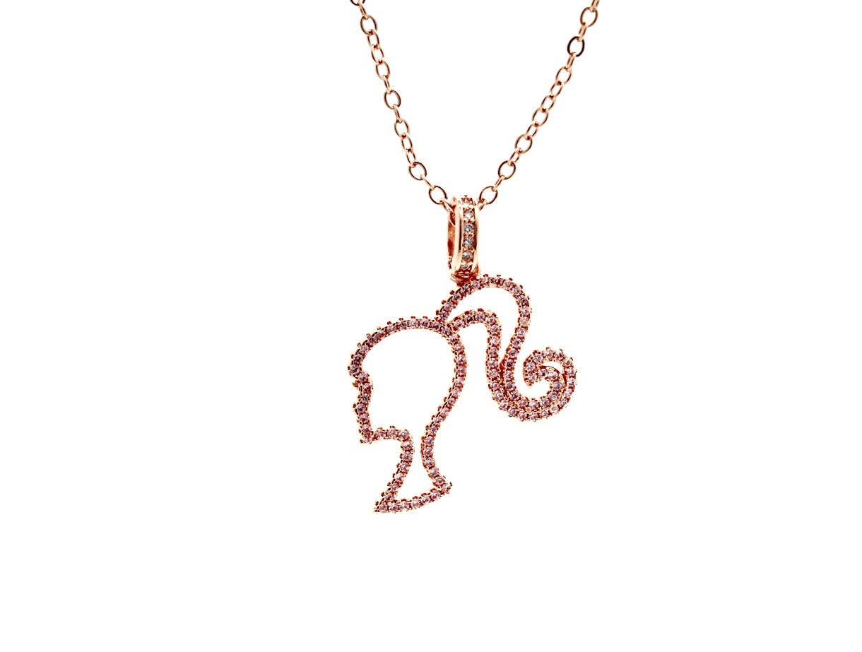 NP 17 Stainless Rose gold  color Barbie   Necklace