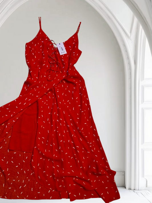 Bardot Red Maxi Wrap Style Dress