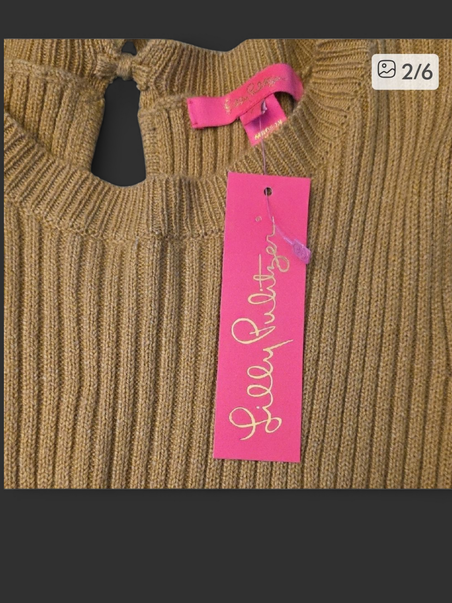 Lilly Pulitzer Gold Sweater. Size Large