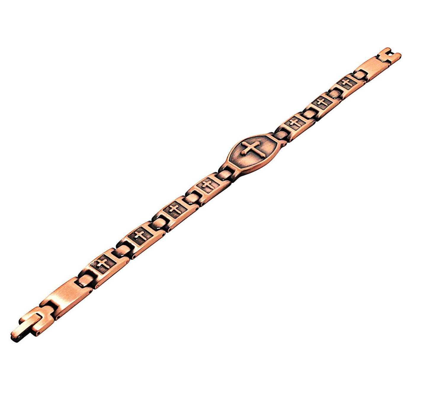 LM 13 Link Copper Cross design Adjustable Magnetic Bracelet