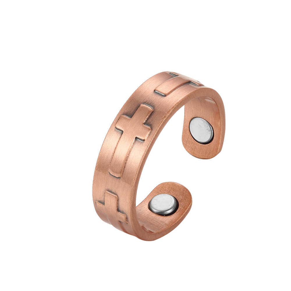 RP 45 Solid copper cross design magnet ring helps arthritis